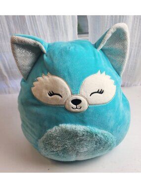 Febe the Fox Squishmallow - Teal Blue Fuzzy Belly & Glitter Ears